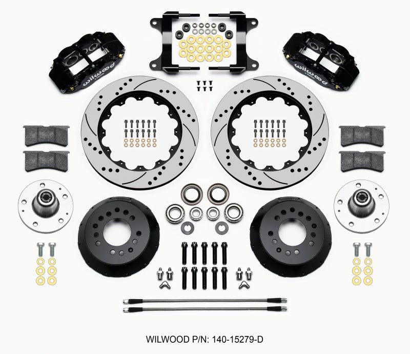 Wilwood Narrow Superlite 6R Front Hub Kit Drilled Rotors 14.00in 140-15279-D - 1982-1992 Camaro