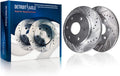 2005-2023 Toyota Tacoma 2003-2009 4Runner 2007-2014 FJ Cruiser Front Drilled and Slotted Brake Rotor Pair 12.56 inch 319mm - Detroit Axle