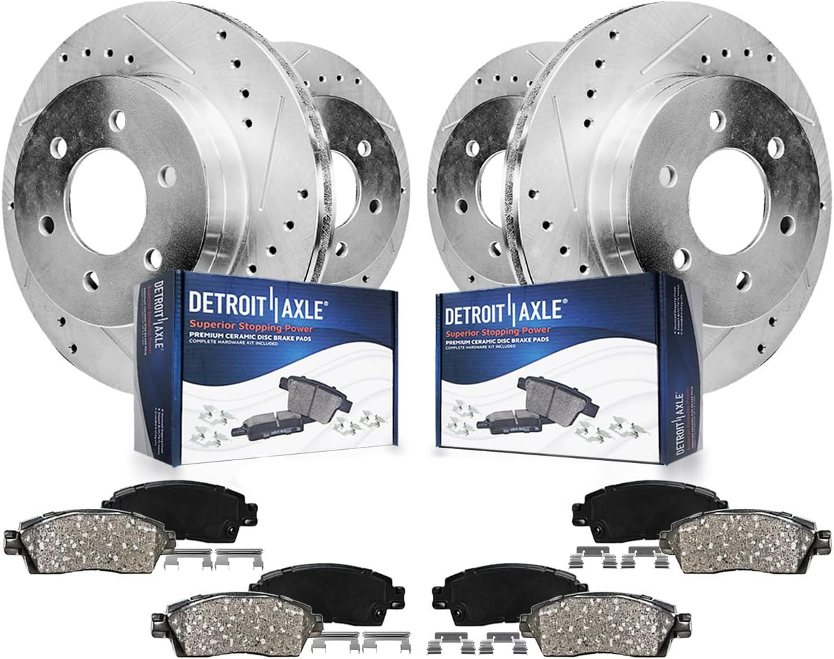 2000-2006 Chevy Tahoe Front and Rear (F+R) Brake Rotors and Ceramic Pads Kit - Detroit Axle