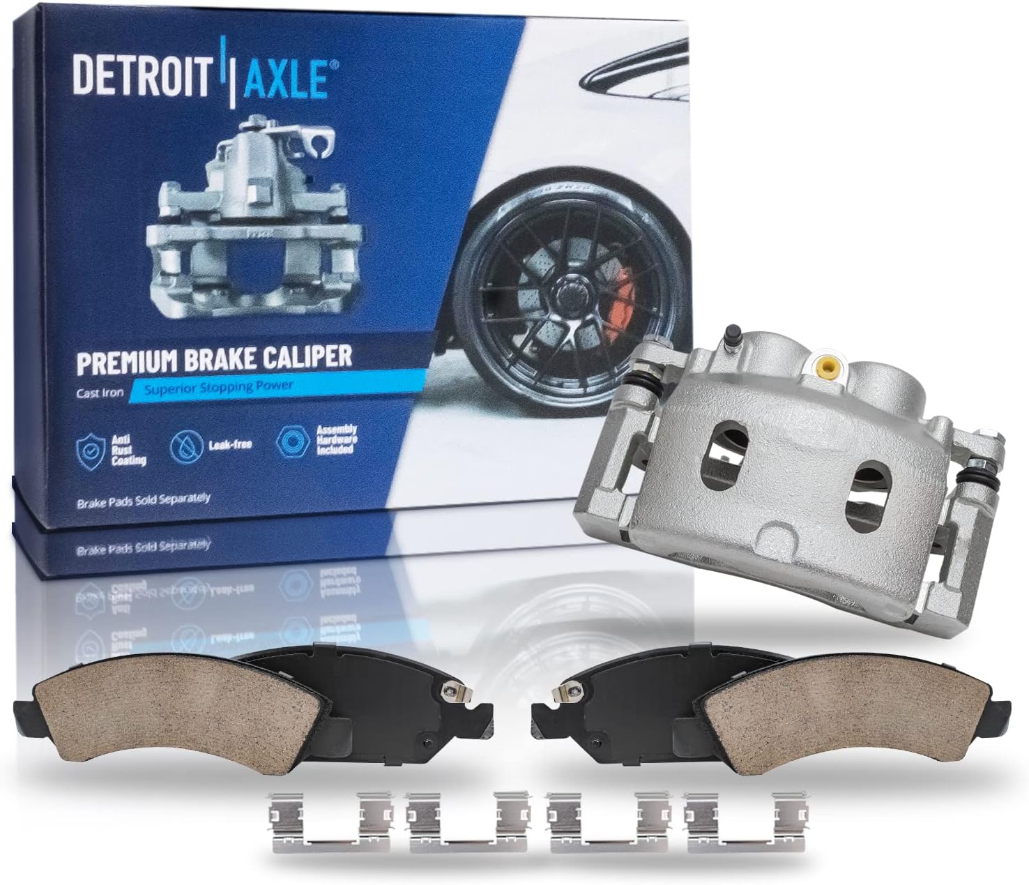 2008-2018 Silverado 1500 Sierra Tahoe Escalade Front Left Driver Side Brake Caliper with 2 Ceramic Pads - Detroit Axle