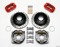 Wilwood 140-11398-DR Dynapro Low-Profile Rear Parking Brake Kit - 4-Piston Calipers, 11.00in Drilled Rotors, Red - Chevrolet 12-Bolt 2.75in Offset