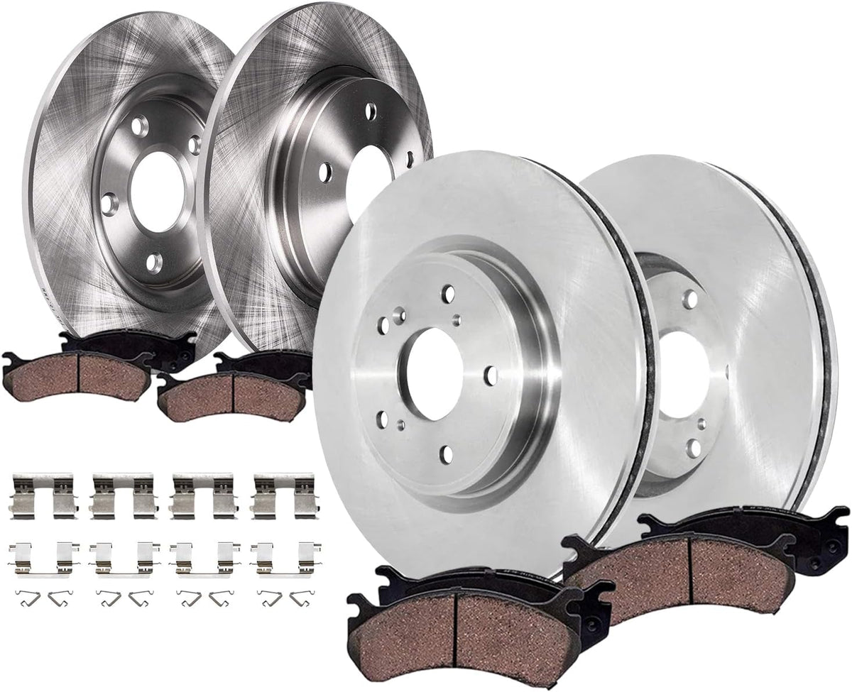 2017-2025 Honda CR-V Front and Rear (F+R) Brake Rotors and Ceramic Pads Kit - Detroit Axle