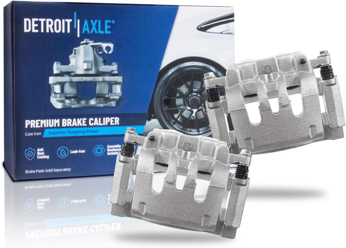 2008-2012 F-250 F-350 Super Duty SRW Rear Brake Caliper Pair with Brackets - Detroit Axle