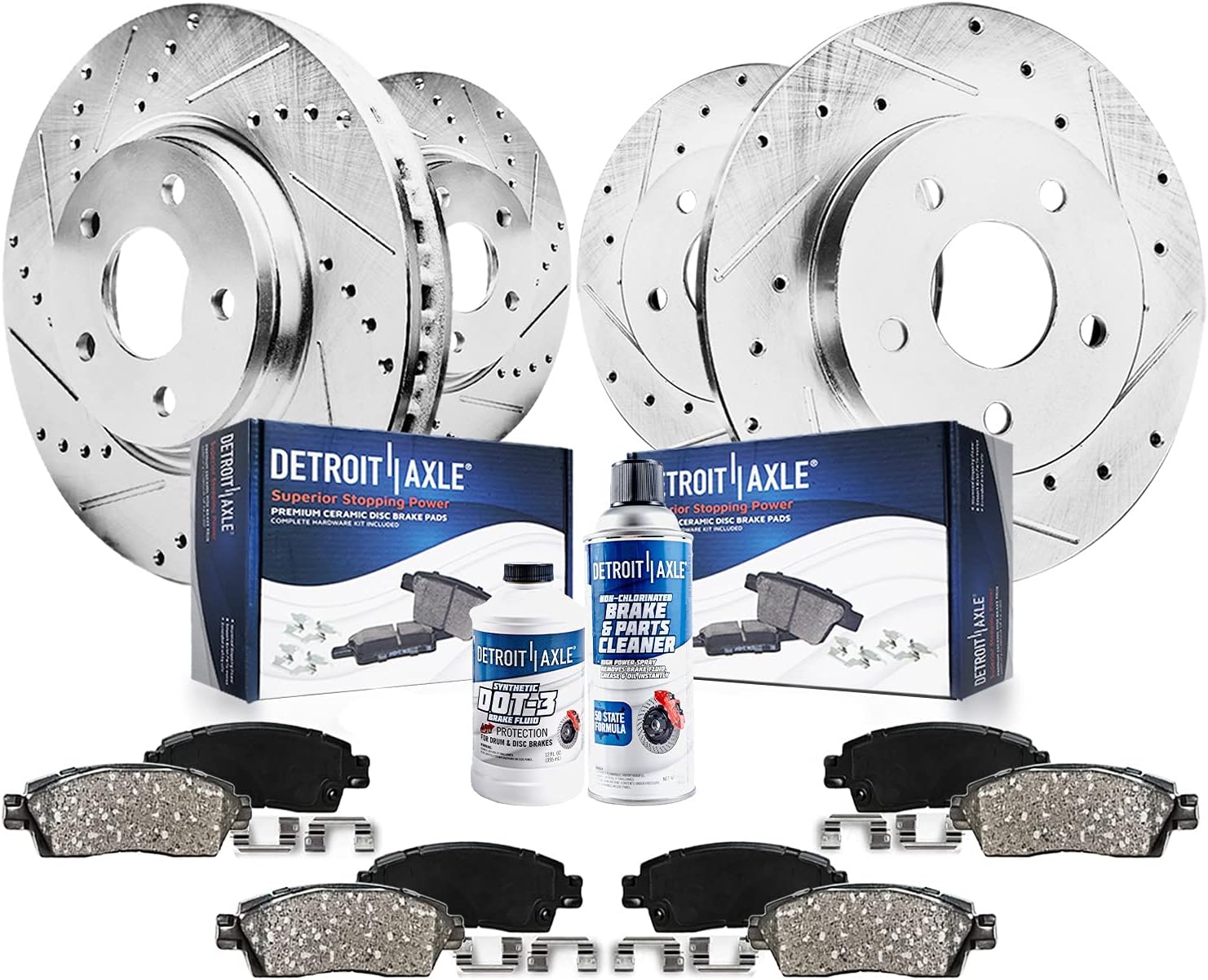 2006-2011 Buick Lucerne (V6) Front and Rear Brake Kit - Detroit Axle