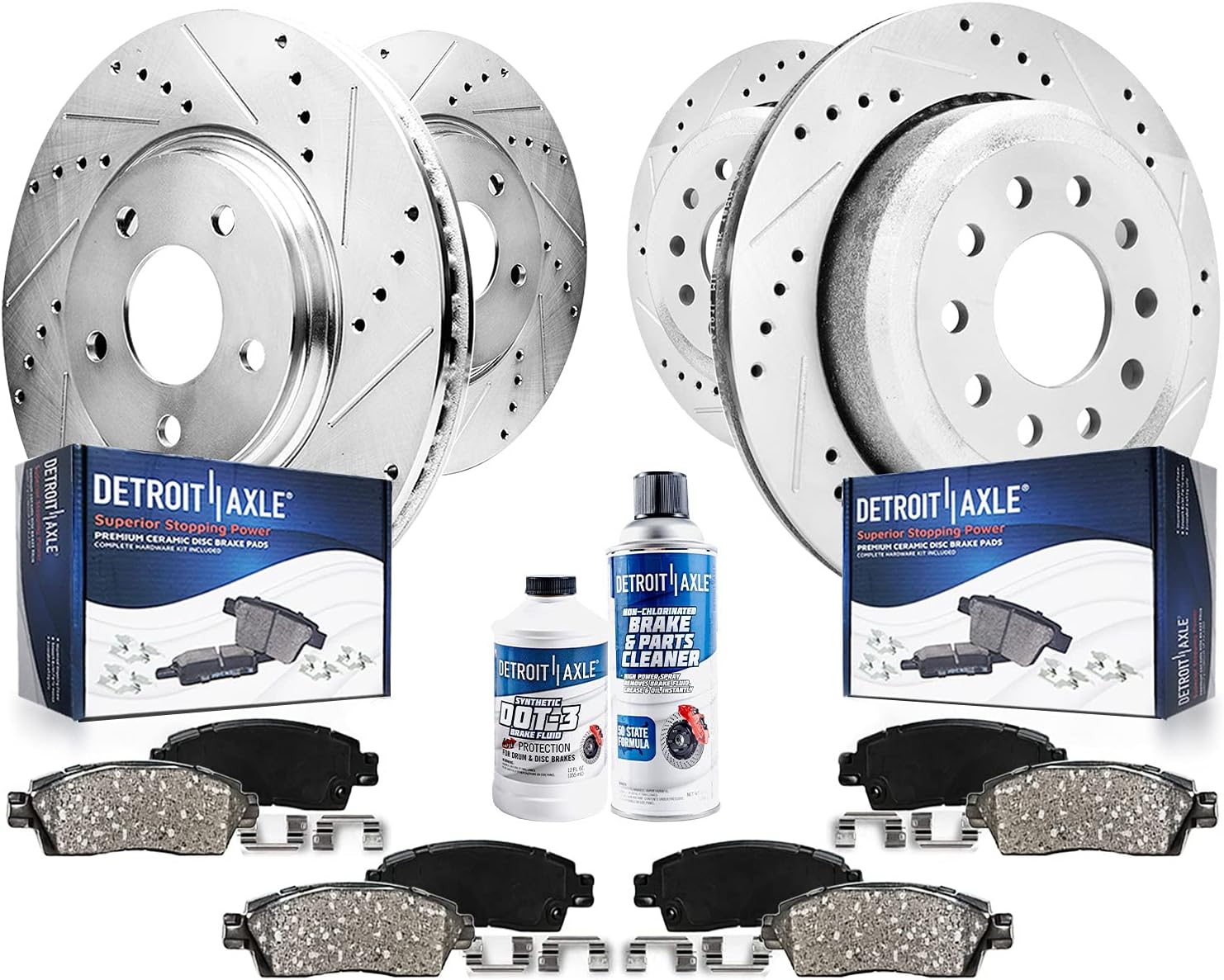 2003-2011 Lincoln Town Car Front & Rear Brake Kit - Detroit Axle