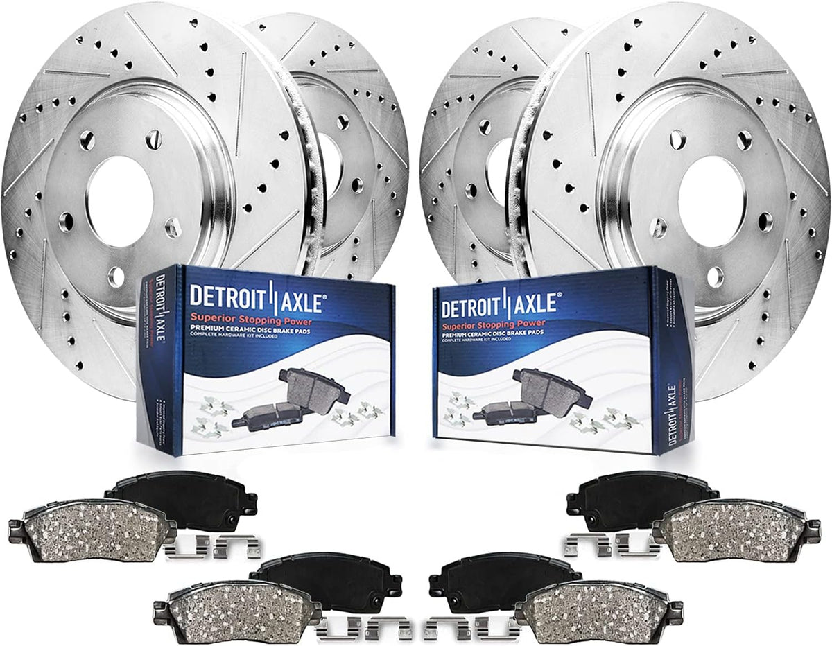 2014-2020 Nissan Rogue Front and Rear (F+R) Brake Rotors and Ceramic Pads Kit - Detroit Axle