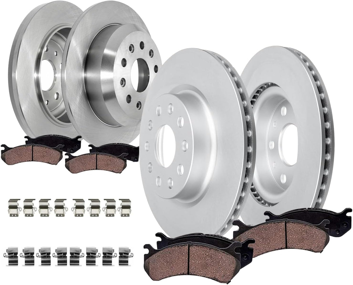 2018-2023 Jeep Wrangler Front and Rear (F+R) Brake Rotors and Ceramic Pads Kit - Detroit Axle