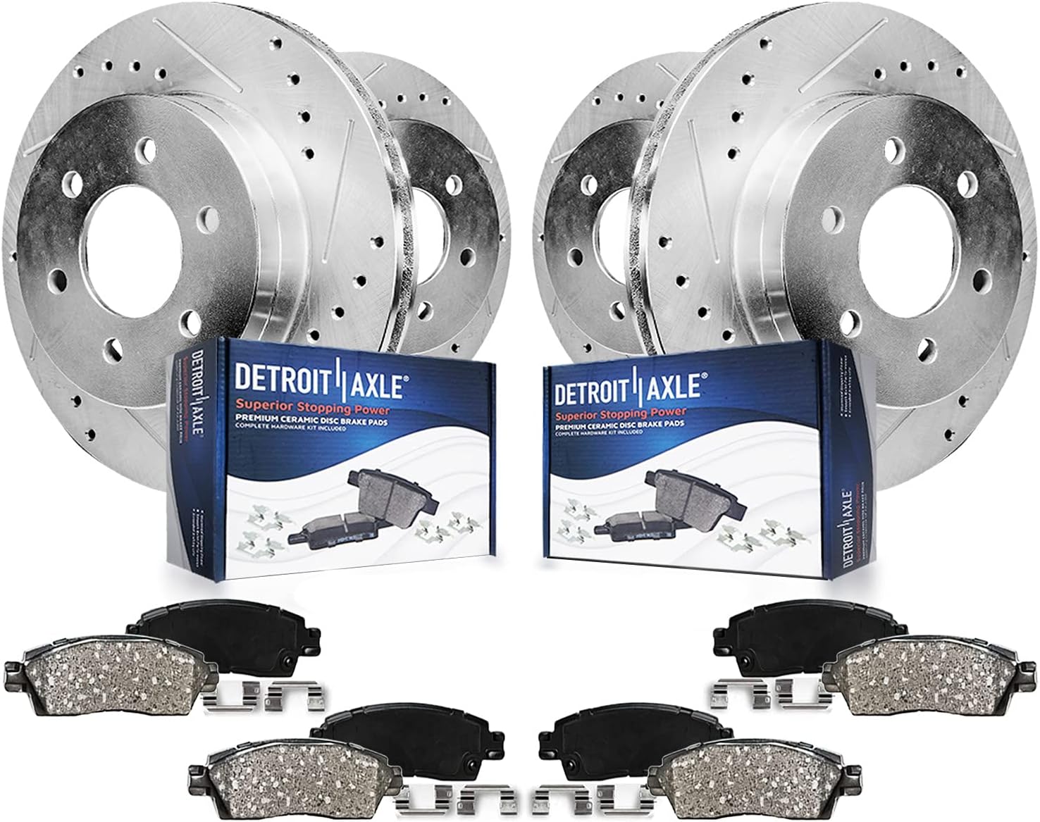 2015-2020 Chevrolet Colorado GMC Canyon Front and Rear Drilled Slotted Brake Kit - Detroit Axle