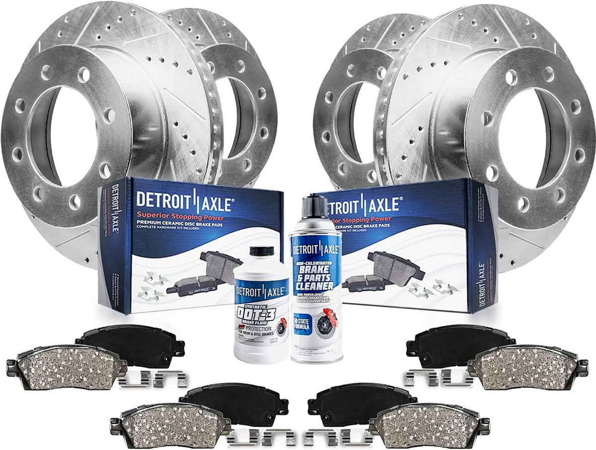2009-2010 Ram 2500 Front and Rear (F+R) Brake Rotors and Ceramic Pads Kit - Detroit Axle