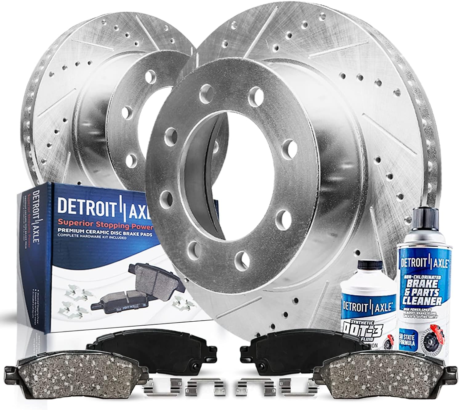 2011-2016 Ford F-250 F-350 Super Duty Front Brake Kit Rotors Ceramic Pads - Detroit Axle