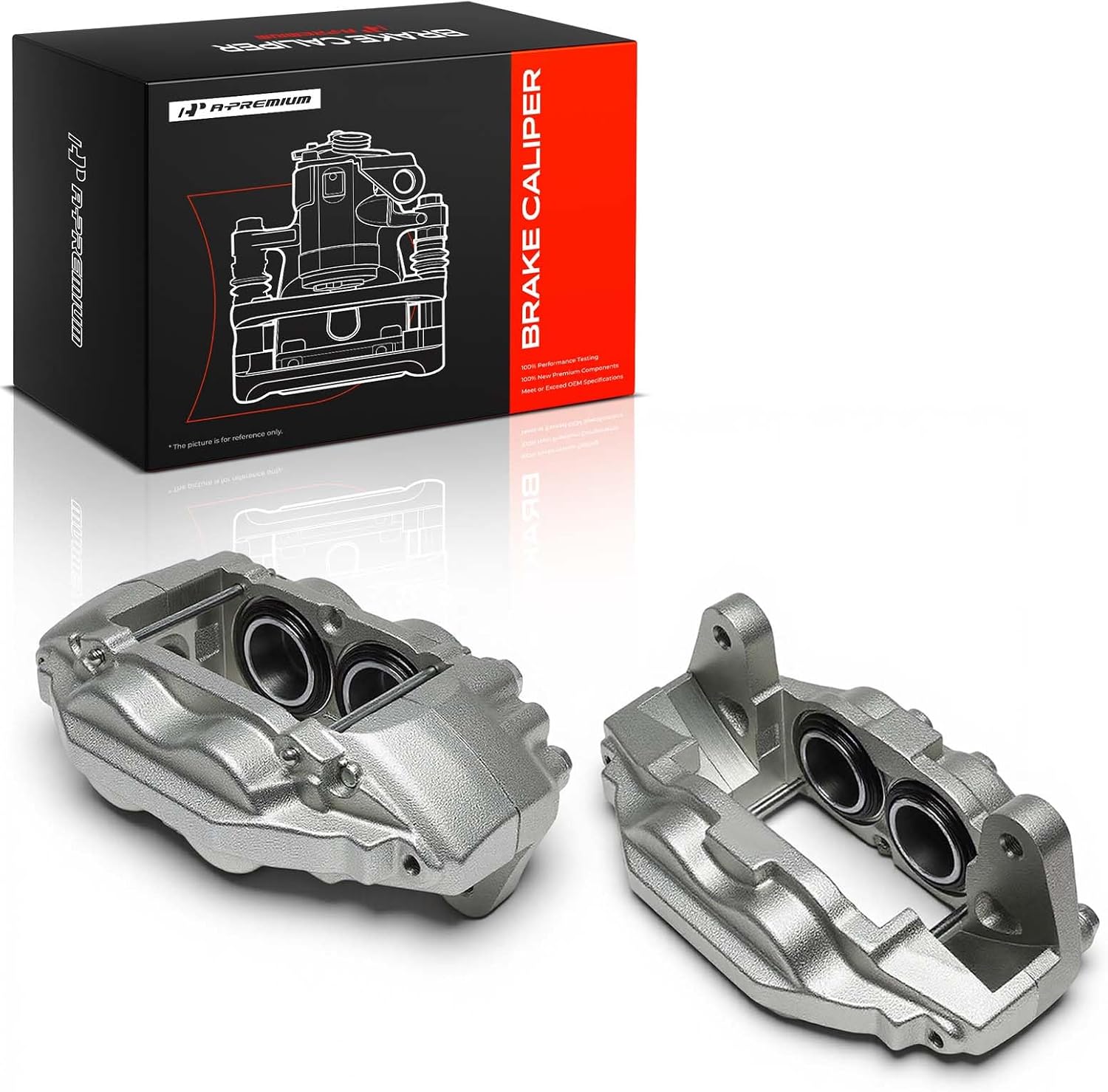 2007-2015 Toyota Tundra 2008-2015 Sequoia Front Brake Caliper Assembly Pair 4-Piston Anti-Rust Coated - A-Premium