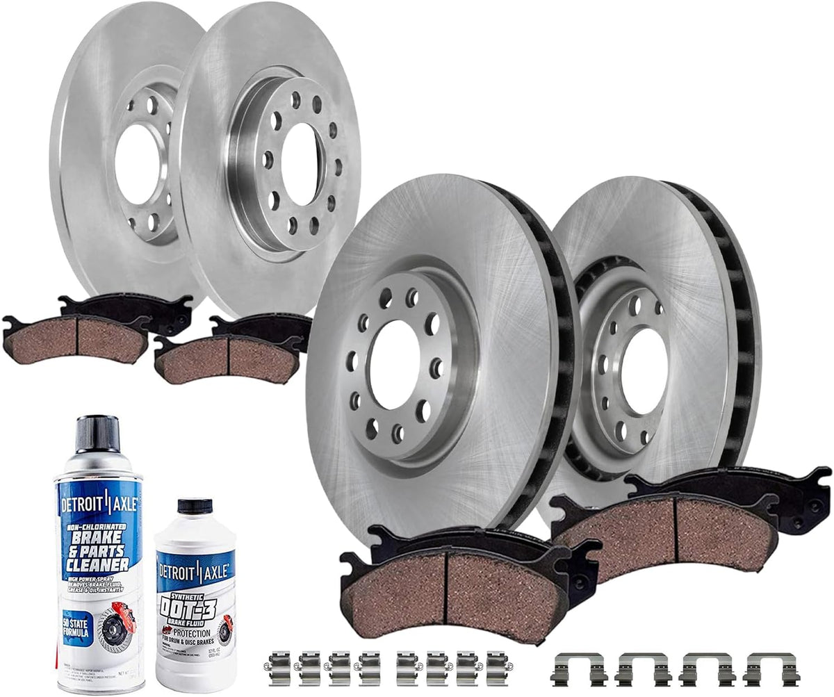 2015-2017 Chrysler 200 Front and Rear (F+R) Brake Rotors and Ceramic Pads Kit - Detroit Axle