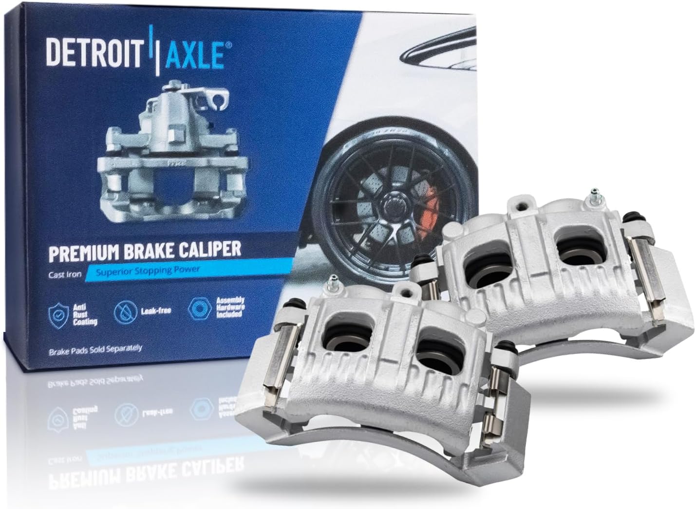 1997-2007 Ford F-150 F-250 Expedition Navigator Front Loaded Brake Calipers with Brackets - Pair - Detroit Axle