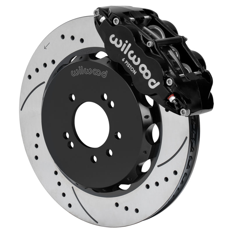 Wilwood 140-18253-D Front Big Brake Kit Superlite 6R, 14.00in Drilled and Slotted Rotors, Black - 1995-1998 Nissan Skyline