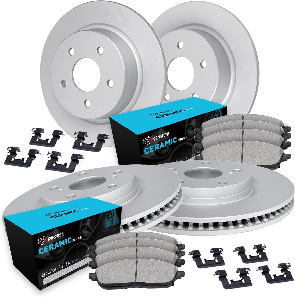 2018-2024 Toyota Camry Front and Rear (F+R) Brake Rotors and Ceramic Pads Kit - R1 Concepts