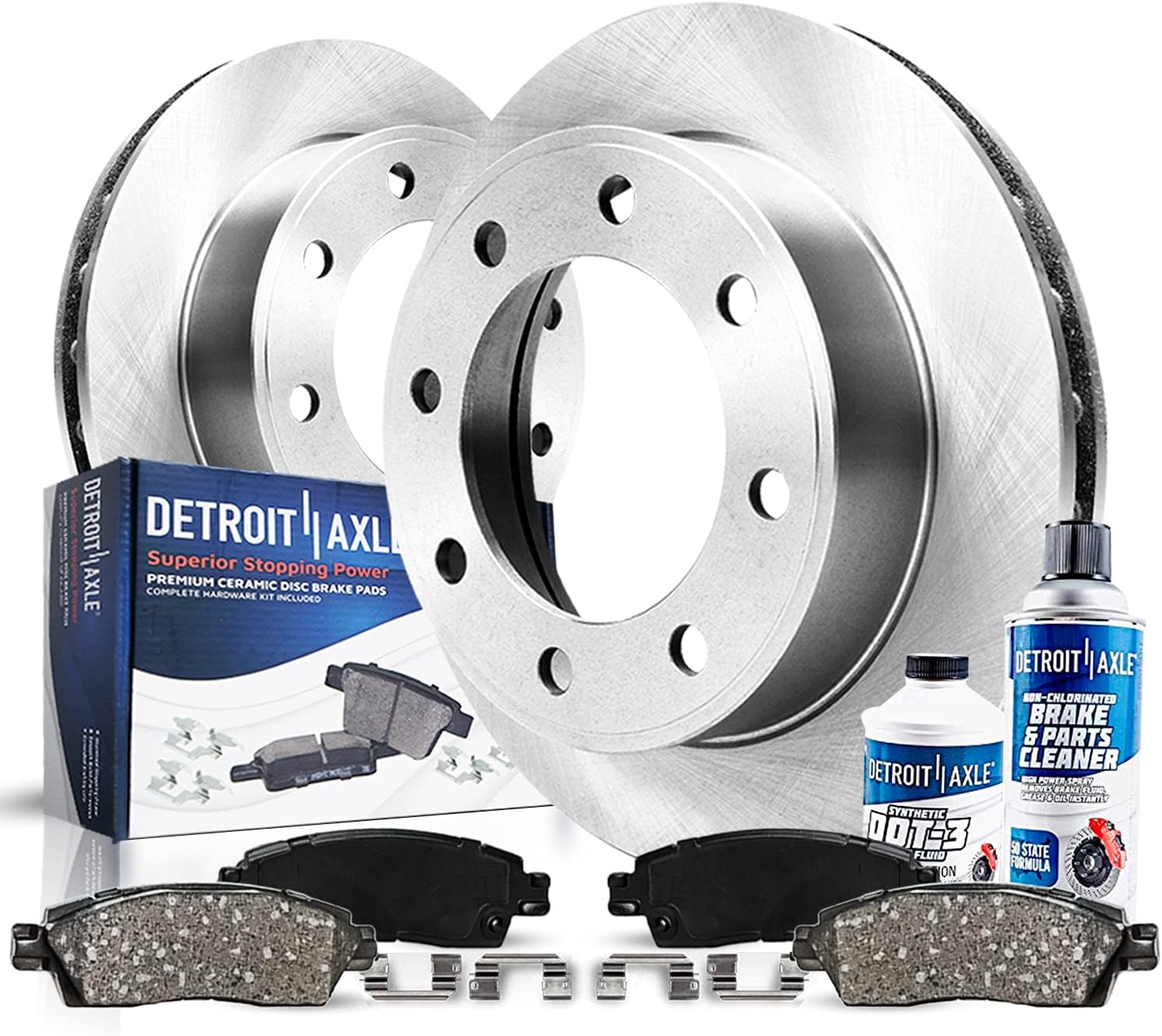 2011-2019 Silverado 2500 HD 3500 HD Sierra 2500 HD 3500 HD Front Brake Kit 13.98 inch Rotors + Ceramic Pads - Detroit Axle
