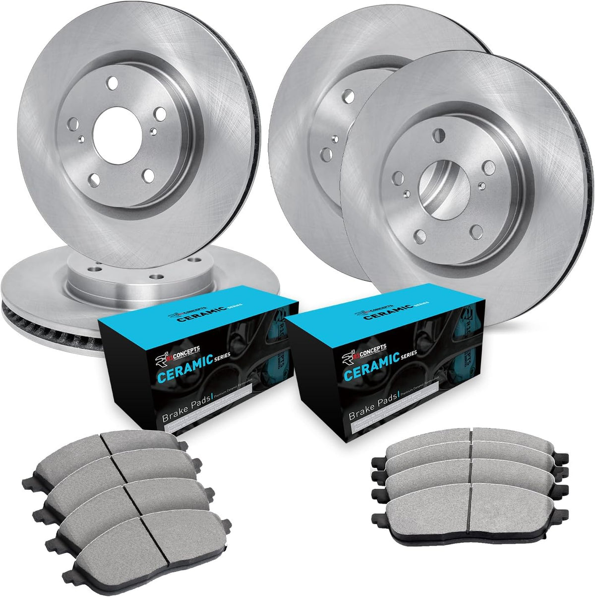 2008-2012 Honda Accord Front and Rear (F+R) Brake Rotors and Ceramic Pads Kit - R1 Concepts