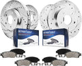 2011-2020 Jeep Grand Cherokee Durango Front and Rear Drilled Slotted Complete Brake Kit - Detroit Axle