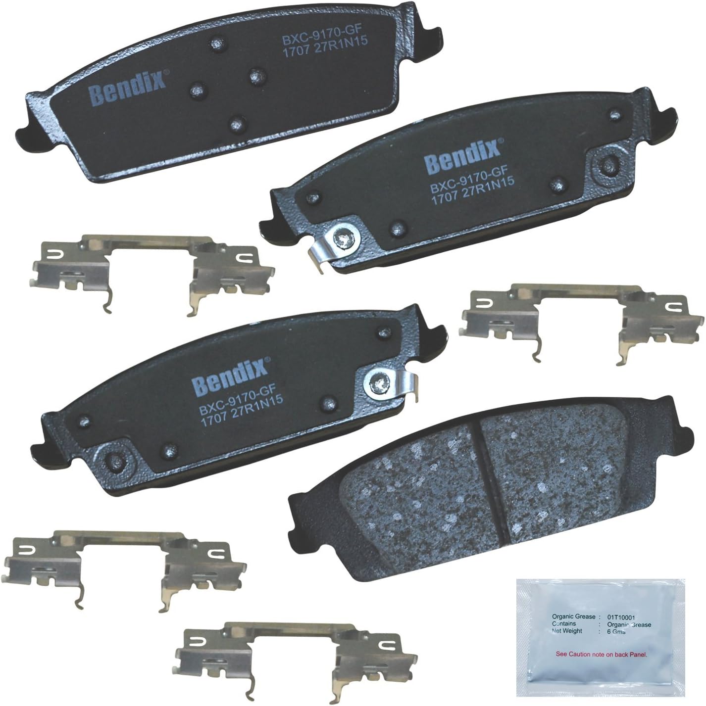 2014-2020 Silverado 1500 Sierra 1500 Tahoe Yukon Escalade Rear Ceramic Brake Pads - Bendix Priority1 CFC1707