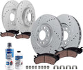 2015-2017 Chrysler 200 Front and Rear (F+R) Drilled and Slotted Brake Rotors and Ceramic Pads Kit - Detroit Axle