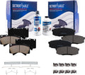 2007-2021 Toyota Tundra 2008-2021 Sequoia Land Cruiser Lexus LX570 Front and Rear 4-Corner Ceramic Brake Pads Set with Brake Cleaner - Detroit Axle