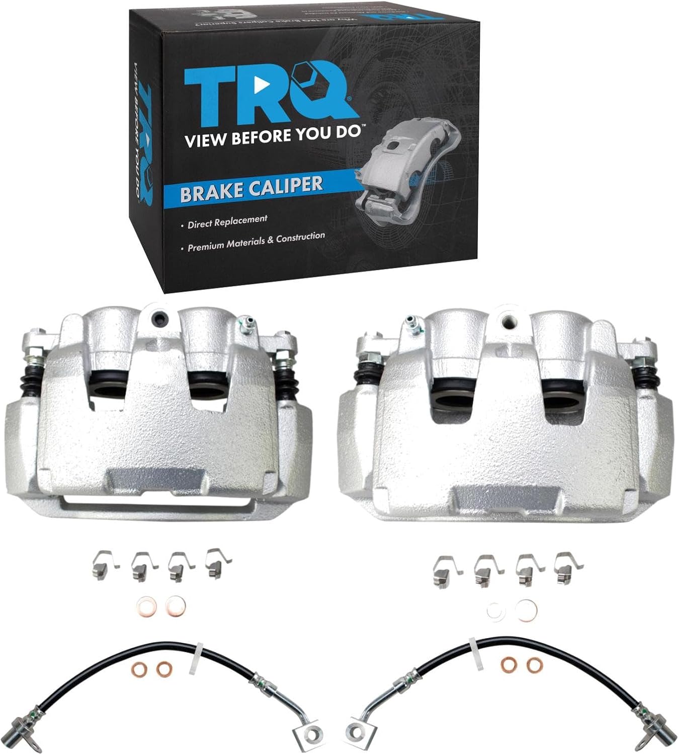 2009-2018 Ram 1500 Front Loaded Brake Calipers with Brackets and Hoses - TRQ