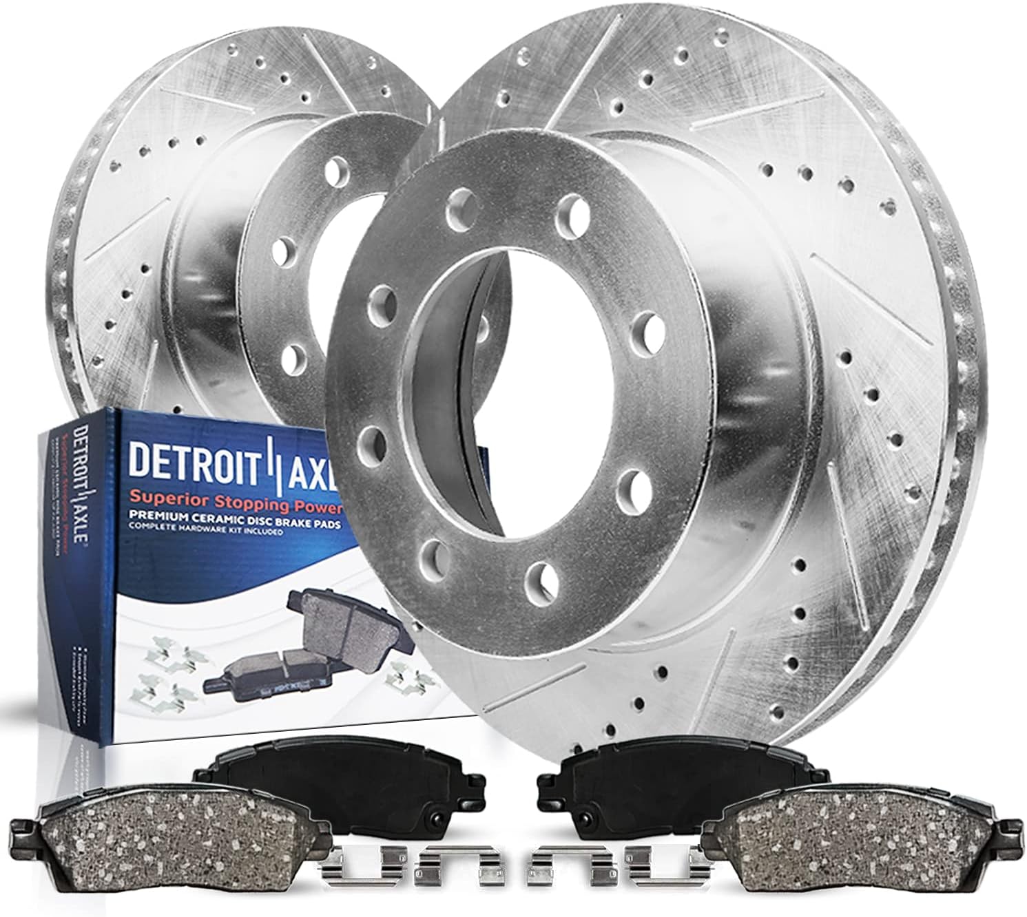 2011-2016 Ford F-250 F-350 Super Duty Front Brake Kit Rotors Ceramic Pads - Detroit Axle
