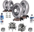 2007-2010 Ford Edge Lincoln MKX Front and Rear (F+R) Drilled and Slotted Brake Rotors and Ceramic Pads Kit - Detroit Axle