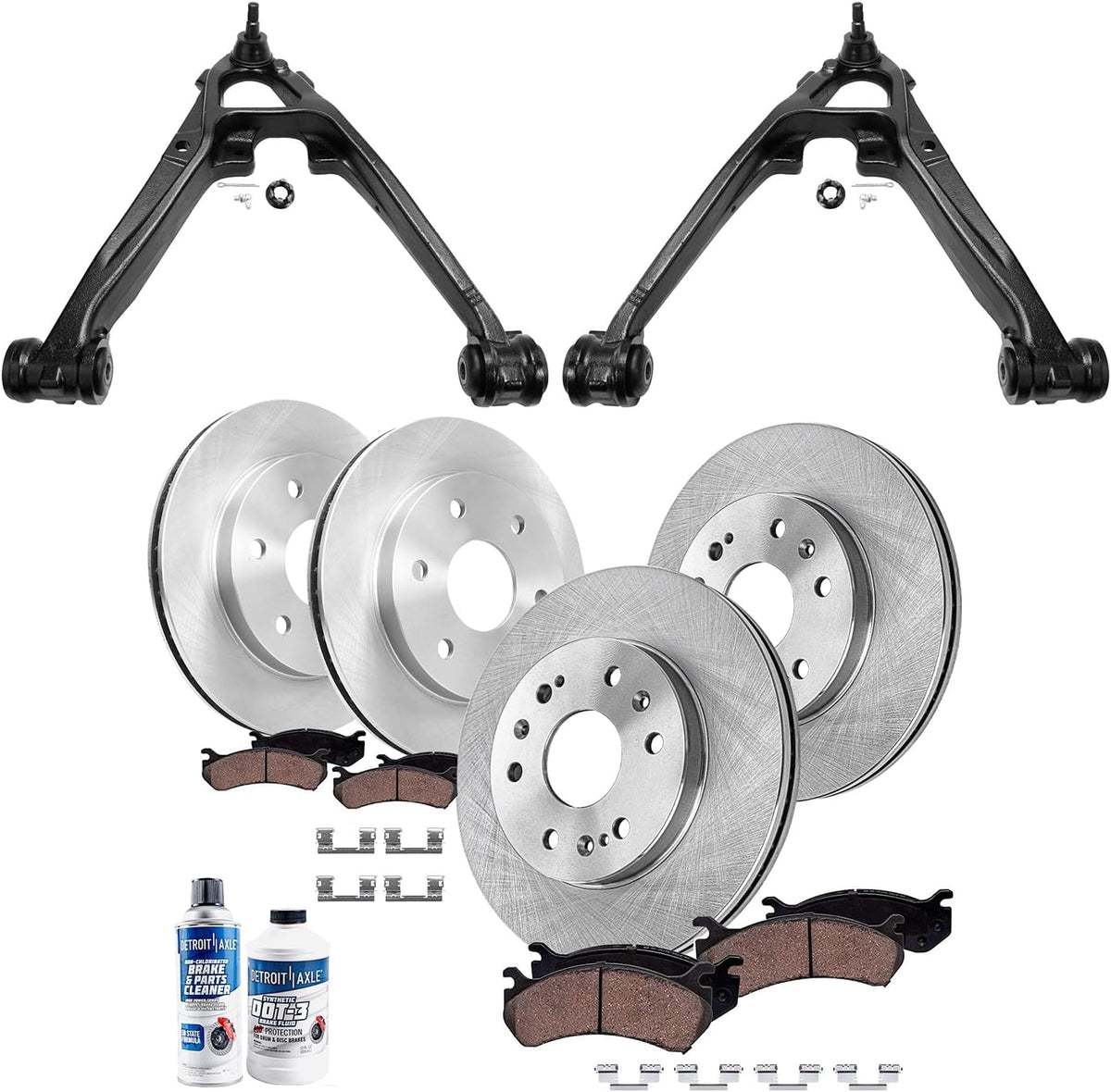 2007-2013 Chevy Silverado 1500 Front and Rear (F+R) Brake Rotors and Ceramic Pads Kit - Detroit Axle