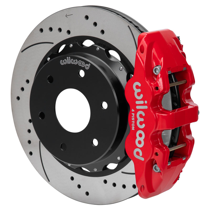 Wilwood Aero4 Rear Big Brake Kit 14.00in Red - Big Ford New Style 6-Lug 2.50in Offset (140-18150-DR)