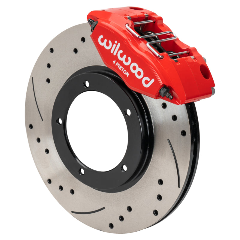 Wilwood 140-16946-DR Powerlite Front Brake Kit, Drilled & Slotted, Red - Porsche 911 1969-1974