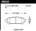Hawk Performance HPS Rear Brake Pad Set HB452F.545 - 2003-2005 Subaru WRX