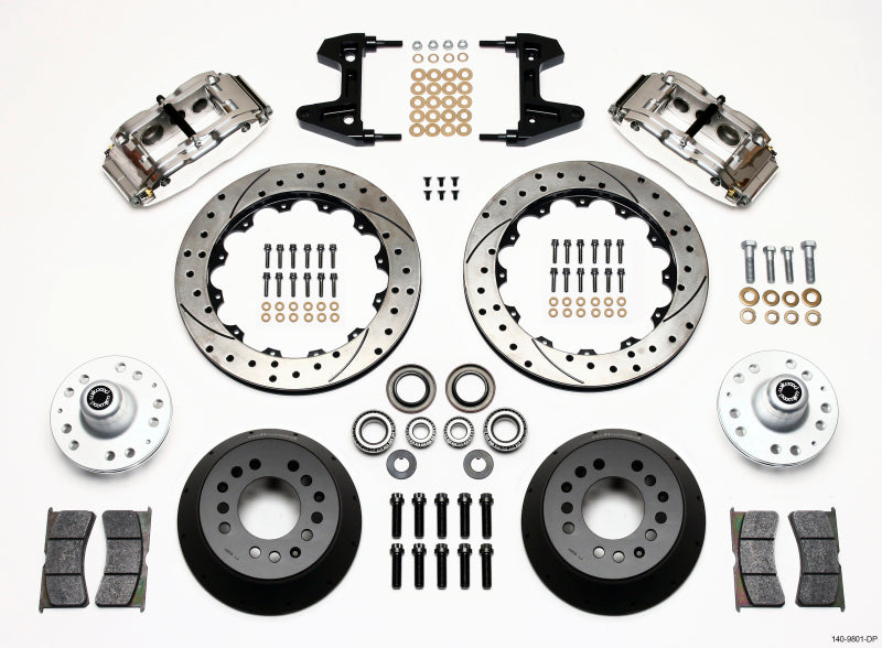 Wilwood Narrow Superlite 6R Front Hub Kit 12.88in Drilled Polished - 1974-1980 Pinto / Mustang II (140-9801-DP)