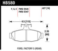 Hawk Performance HPS HB580F.627 Street Brake Pad Set - Low Dust, Quiet