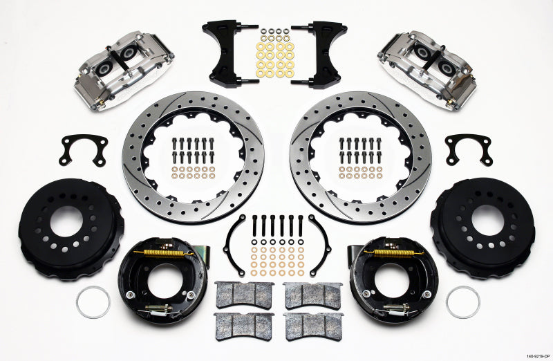 Wilwood Narrow Superlite 4R Rear Parking Brake Kit Drilled Polished 140-9219-DP - Big Ford New Style 2.50in