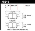 Hawk HPS 5.0 Front Brake Pad Set HB546B.654 - High Friction, Low Dust