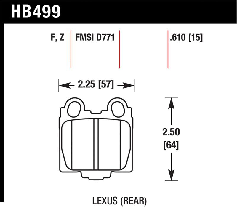 Hawk Performance HPS Street Rear Brake Pad Set - 2000-2005 Lexus IS300