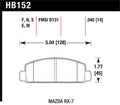 Hawk HPS Front Brake Pads HB152F.540 - Mazda RX-7 High Performance Street Compound