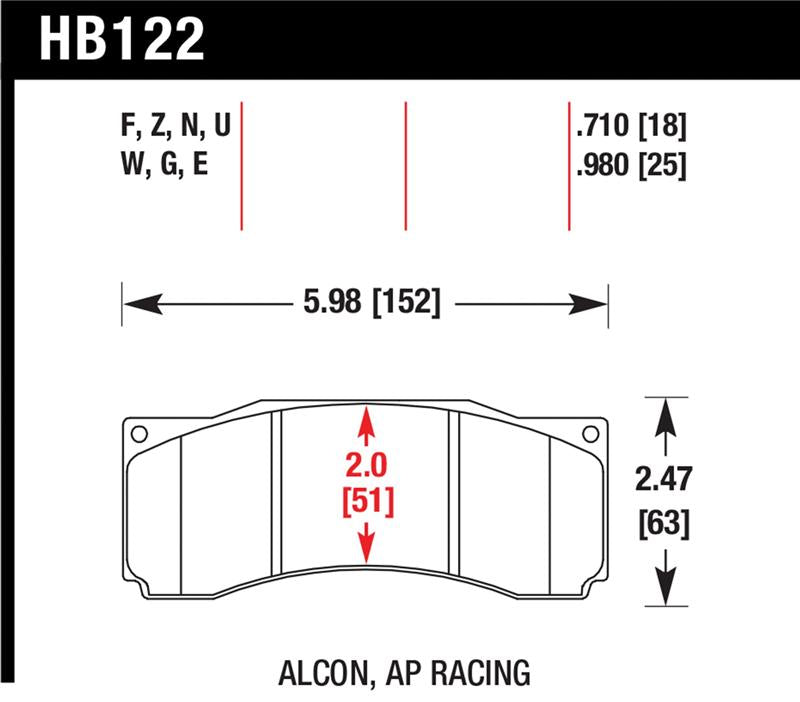 Hawk Blue 9012 Race Brake Pads HB122E.710 - StopTech ST-60 Caliper