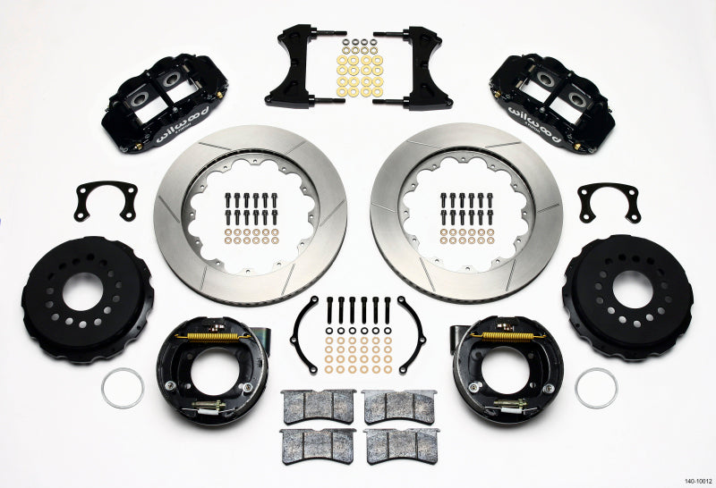 Wilwood 140-10012 Forged Narrow Superlite 4R Rear Parking Brake Kit 14in Rotors - New Big Ford Axle, 2.50in Offset