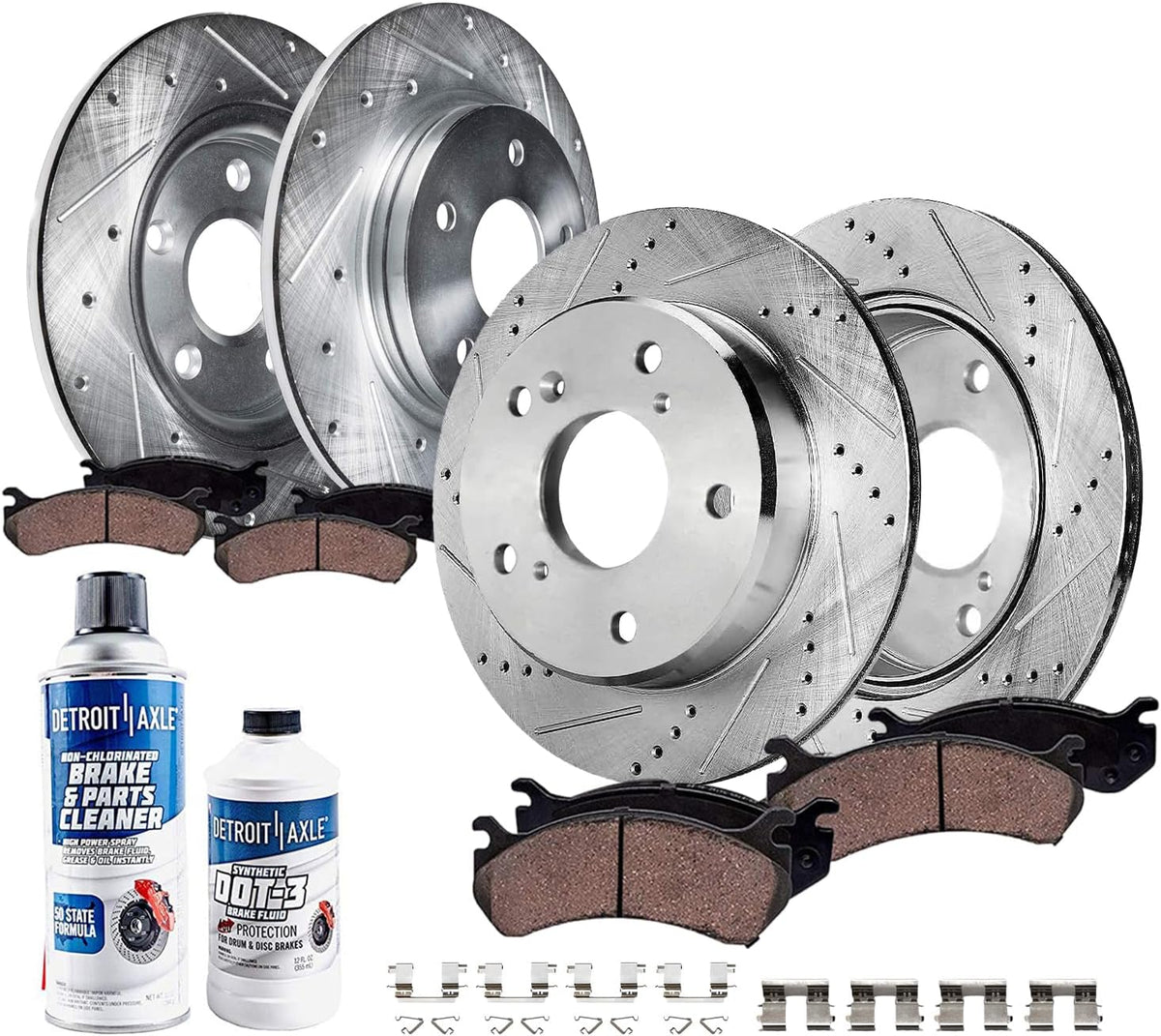 2017-2025 Honda CR-V Front and Rear (F+R) Brake Rotors and Ceramic Pads Kit - Detroit Axle