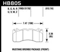 Hawk ER-1 Front Brake Pads HB805D.615 - 2020 Ford Mustang 5.0L Bullitt