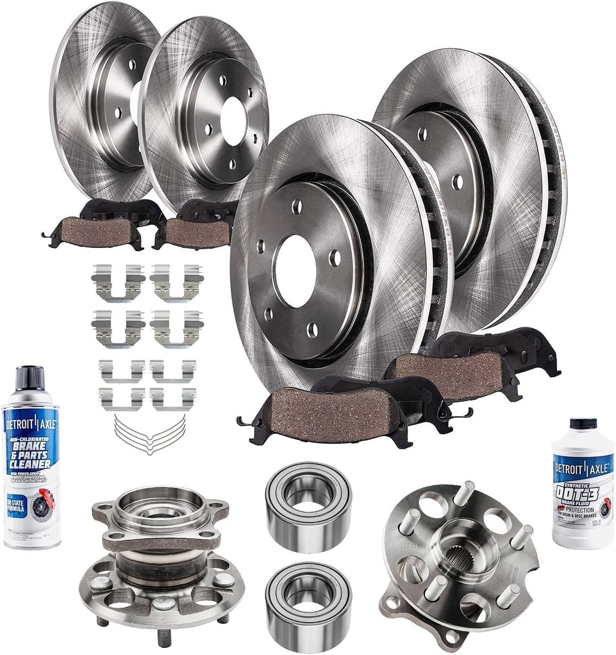 2009-2015 Toyota Venza Front and Rear (F+R) Brake Rotors and Ceramic Pads Kit - Detroit Axle