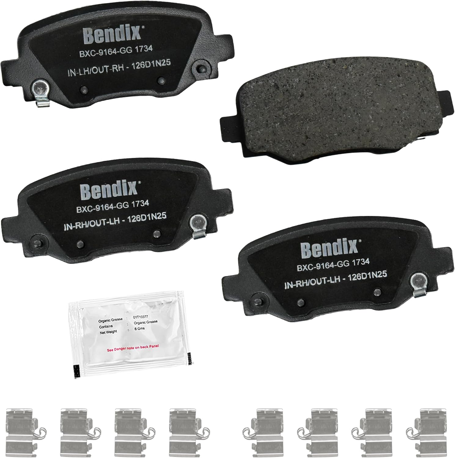 2014-2021 Jeep Cherokee Rear Ceramic Brake Pads - Bendix