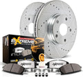 2016-2024 Nissan Titan XD Front Truck and Tow Brake Kit Drilled Slotted Rotors Z36 Carbon Fiber Ceramic Pads - Power Stop K7875-36