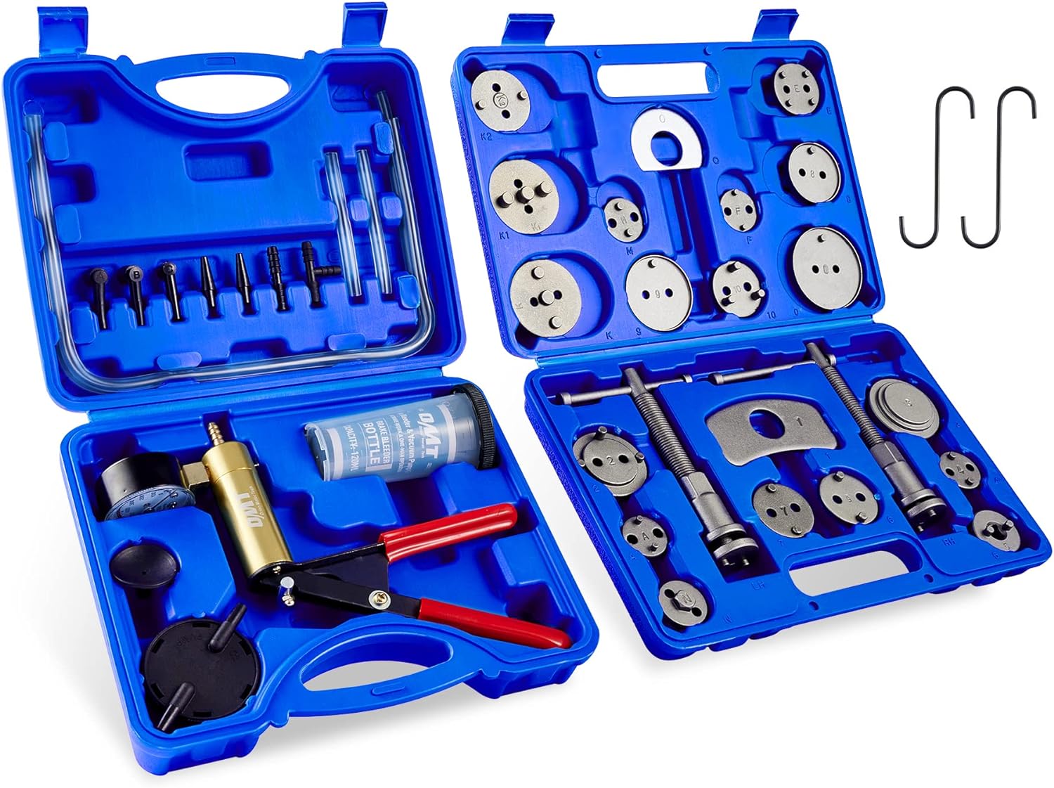 Brake Caliper Compression Tool and Vacuum Bleeder Kit - 2 in 1 Handheld
