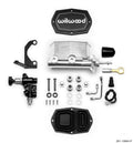 Wilwood Compact Tandem Master Cylinder 15/16 in Bore, RH Bracket and Valve, Ball Burnished Finish, Mustang Pushrod - 261-15664-P