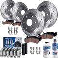 2007-2017 Buick Enclave Chevy Traverse GMC Acadia Front and Rear (F+R) Brake Rotors and Ceramic Pads Kit - Detroit Axle