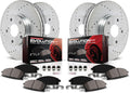 2016-2025 Honda Pilot Ridgeline Front and Rear Drilled Slotted Carbon Fiber Brake Kit - Power Stop K7576