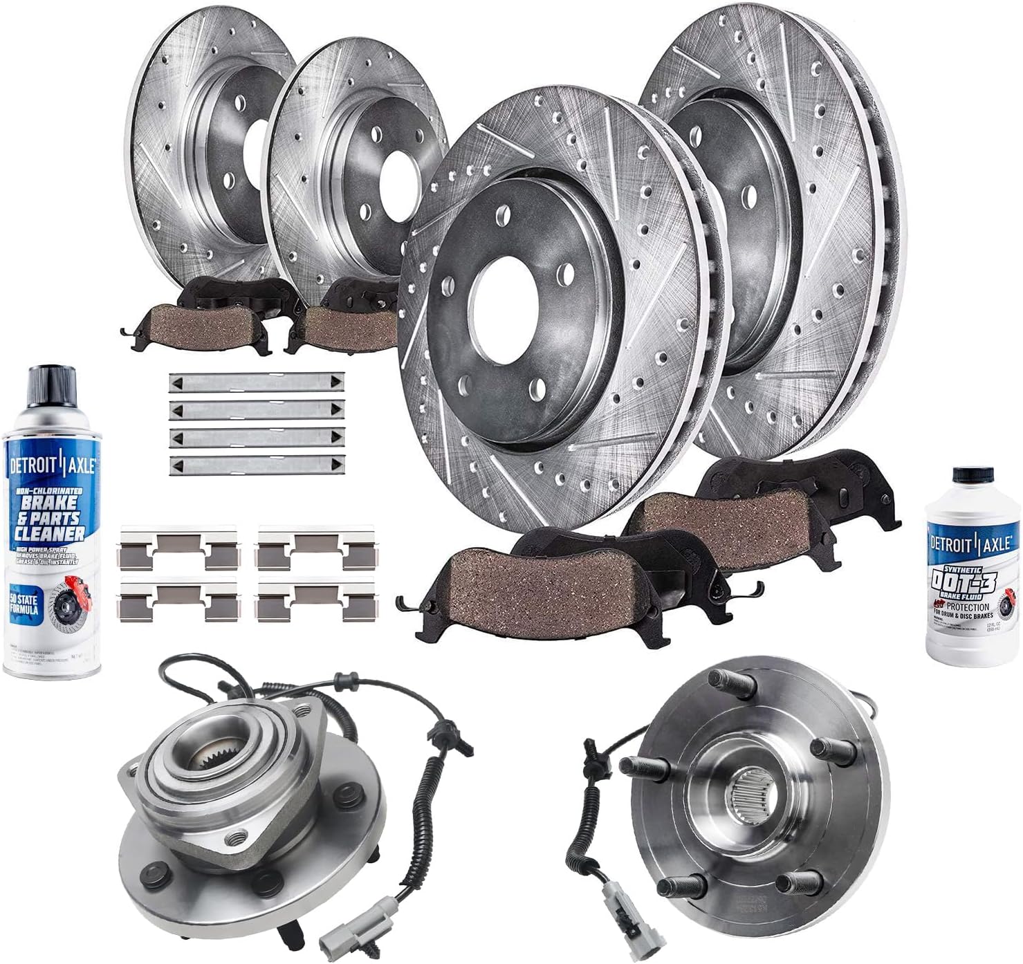 2006-2010 Jeep Commander Front & Rear Brake Kit - Detroit Axle